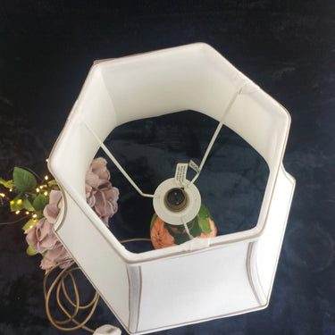 Moorcroft Green Floral Table Lamp with Original Shade | Hand-Painted Tube-Lined Ceramic | 22